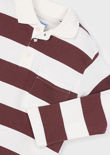 Mayoral 4119 plum striped polo top