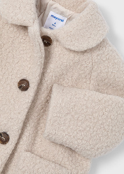 Mayoral 4439 Beige Shearling Coat