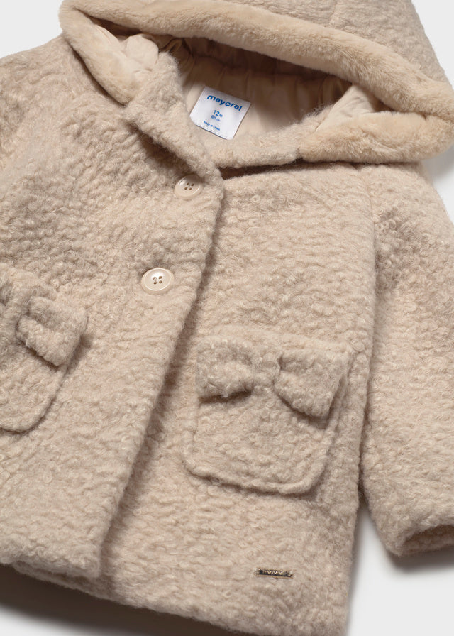 Mayoral 2436 Beige Boucle Coat AW26