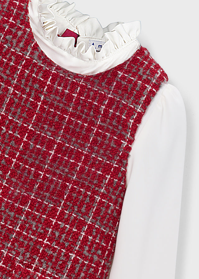 Mayoral 4929 Red Pinafore style Dress AW26
