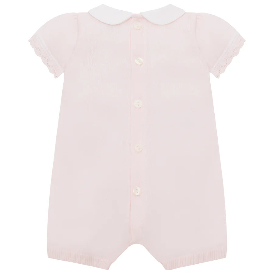 Emile Et rose 7354 Layla Baby Girls Pink Knit Romper