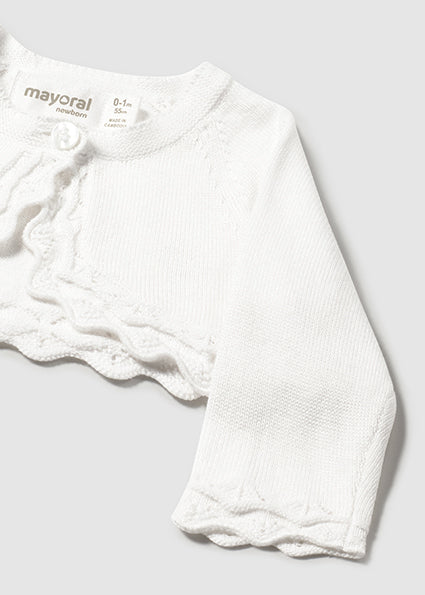 Mayoral 318 white belero cardigan