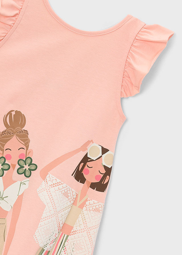 Mayoral 3934 Peach Dress SS26