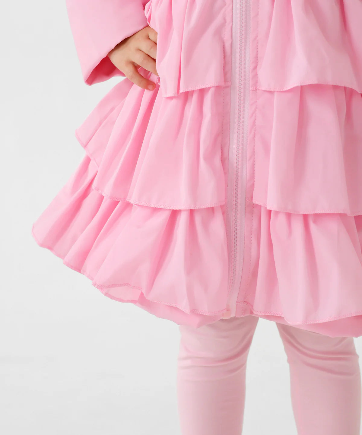 HK Serena Girls Frilly Bow Lightweight Rain Mac Coat Pink SS26 PREORDER