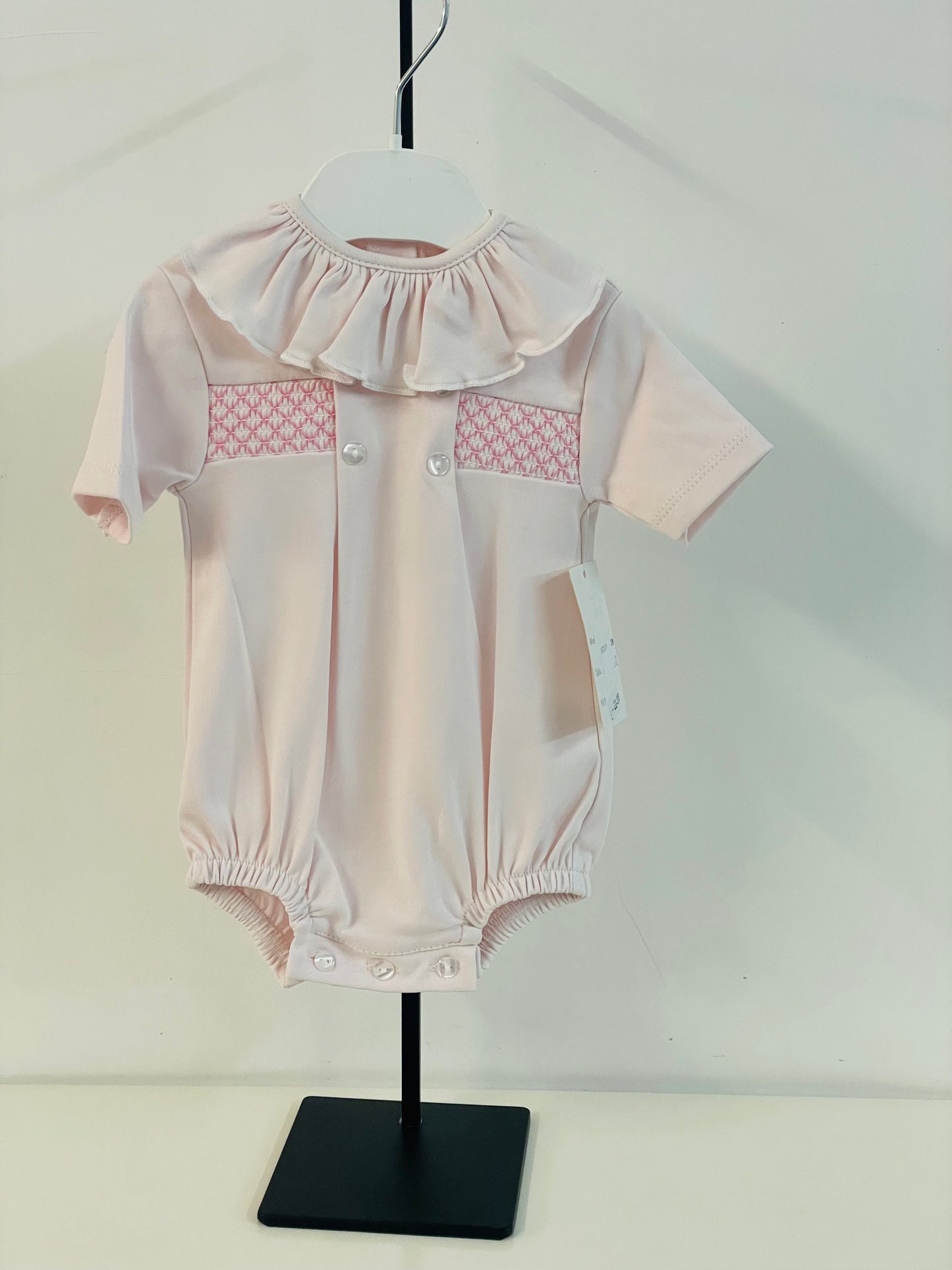 Adorable SG261 pink Smocked Romper SS26