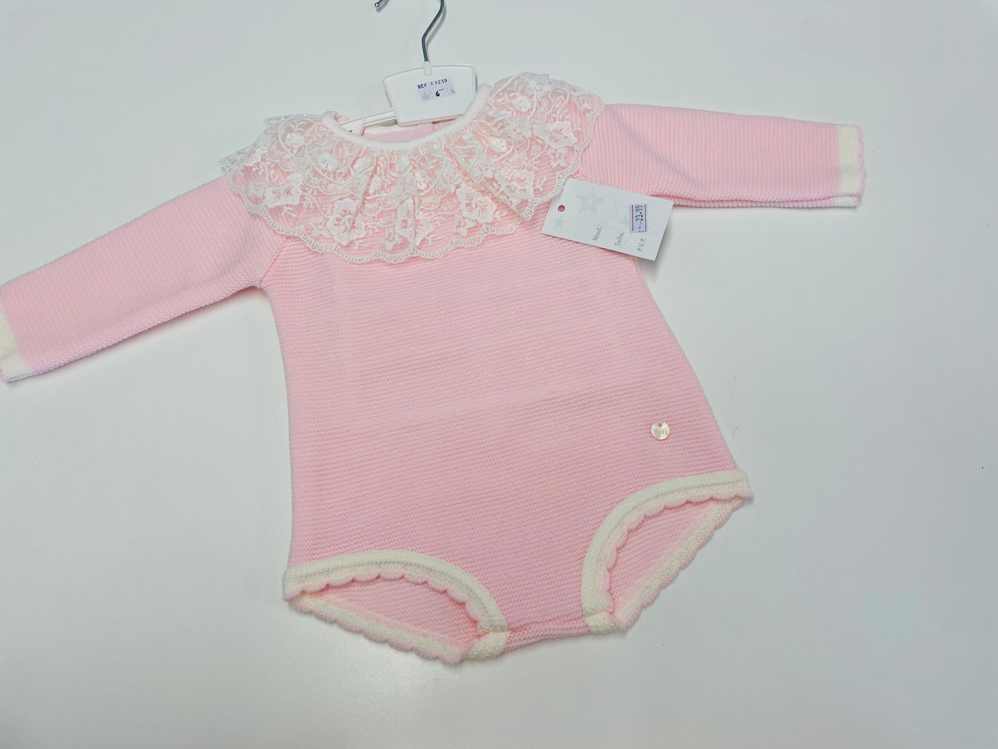 Adorable Pink Knit Romper p9215