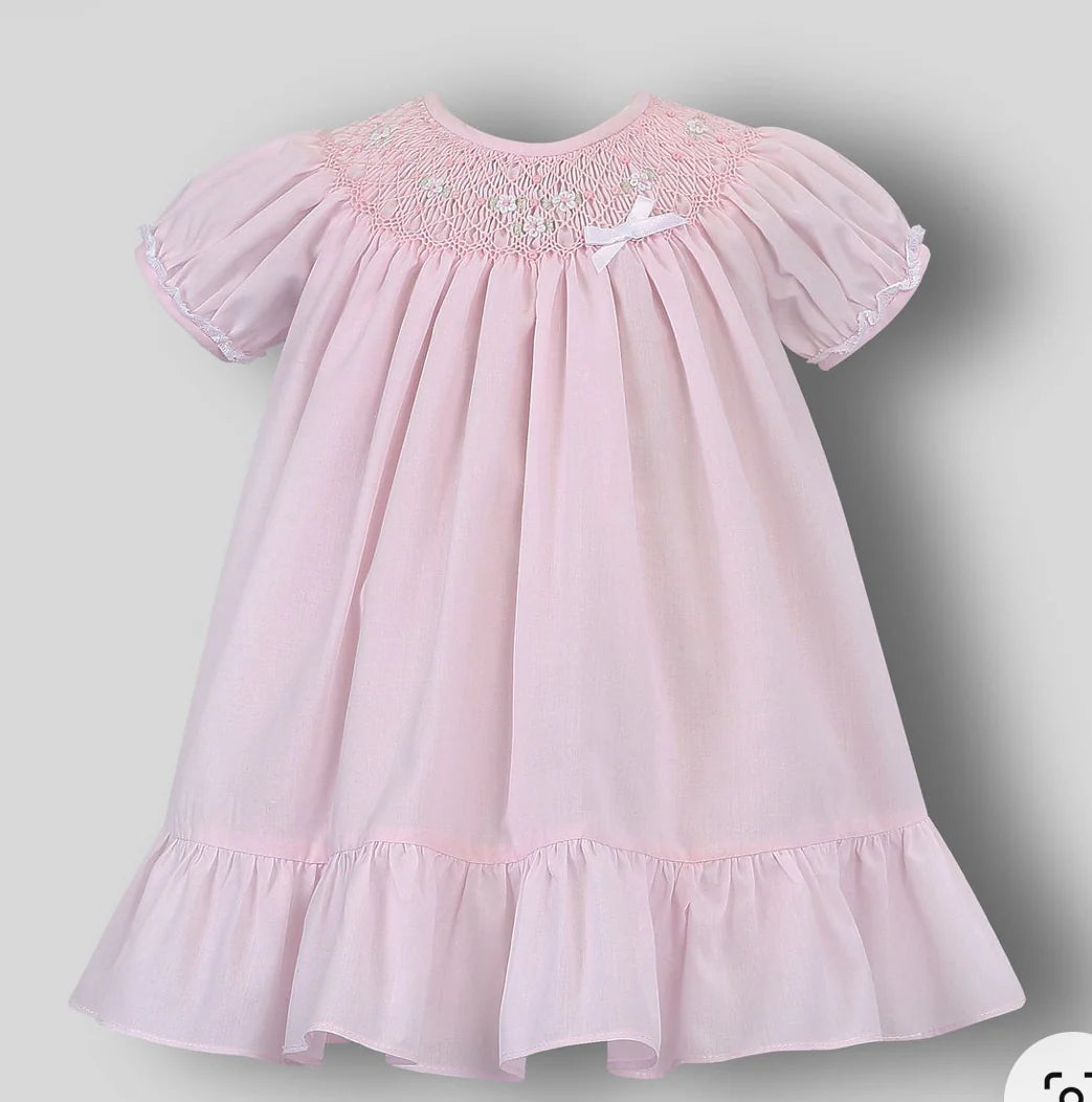 sarah louise pink dress Sarah Louise - Girls Pink Hand-Smocked Dress