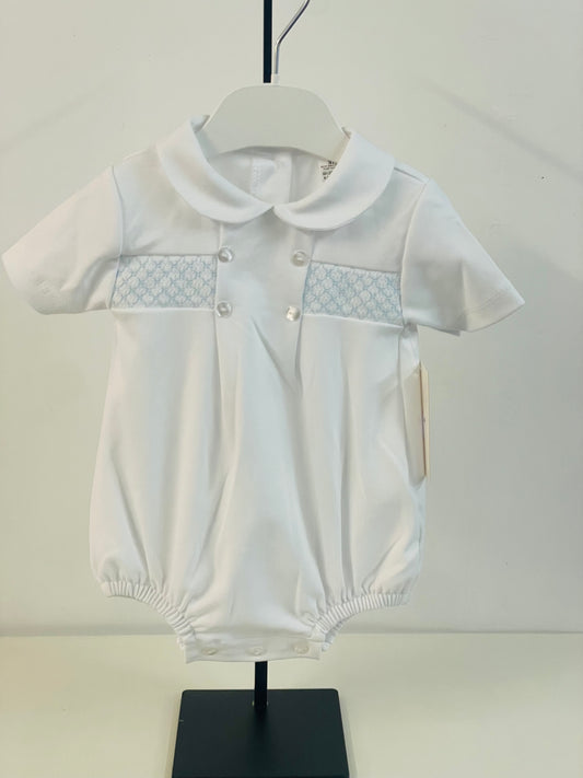 Adorable white/blue Romper SG260 SS26
