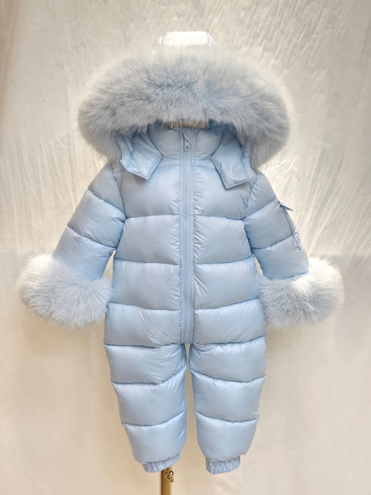Baby Blue Detachable Fur Snowsuit AW26 PREORDER