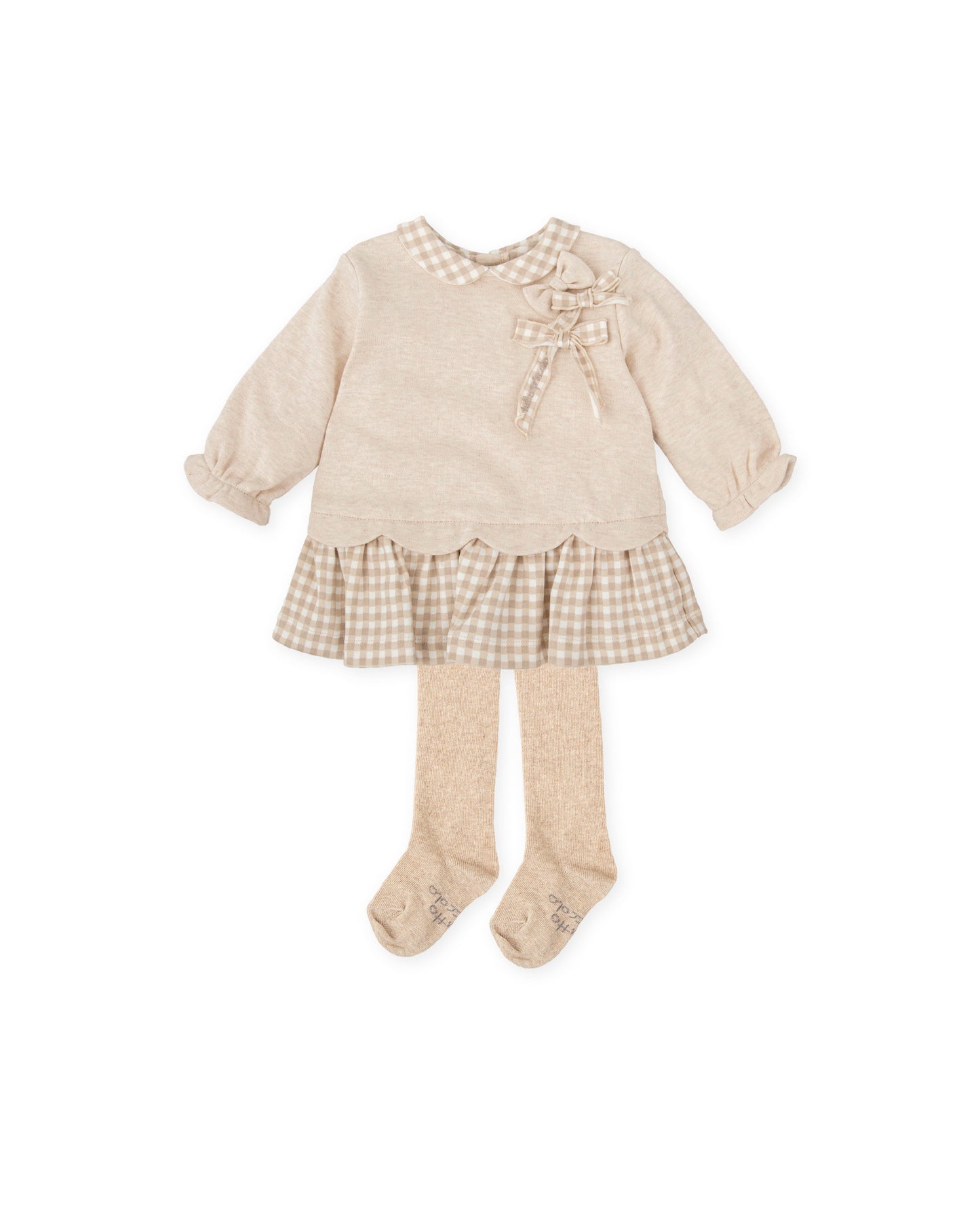 Tutto piccolo 1284 Beige Dress Set