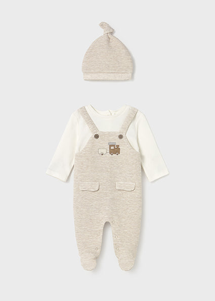 Mayoral 2609 Beige Dungaree Set