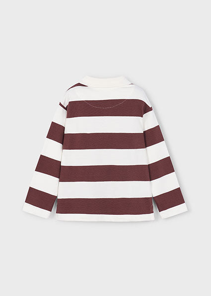 Mayoral 4119 plum striped polo top