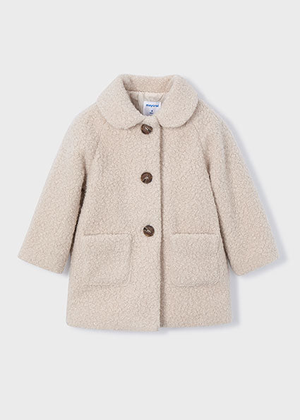 Mayoral 4439 Beige Shearling Coat