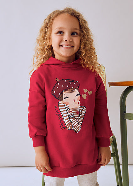 Mayoral 4928 Red Hooded Dress