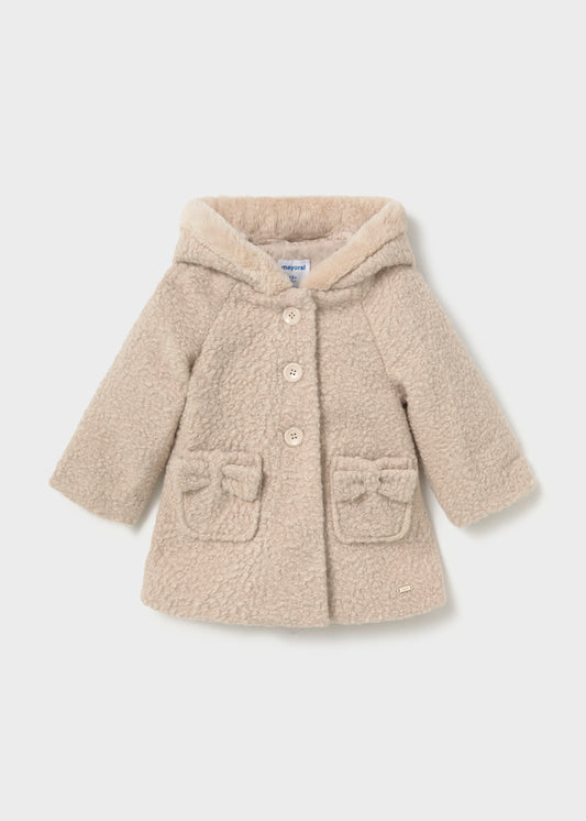 Mayoral 2436 Beige Boucle Coat AW26