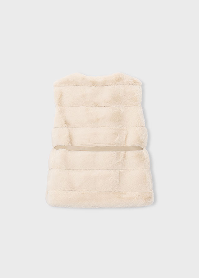 Mayoral 4328 Beige Fuax fur Gilet AW26