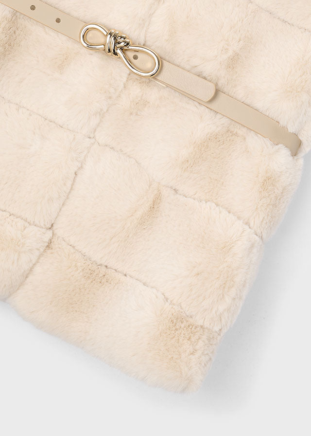 Mayoral 4328 Beige Fuax fur Gilet AW26