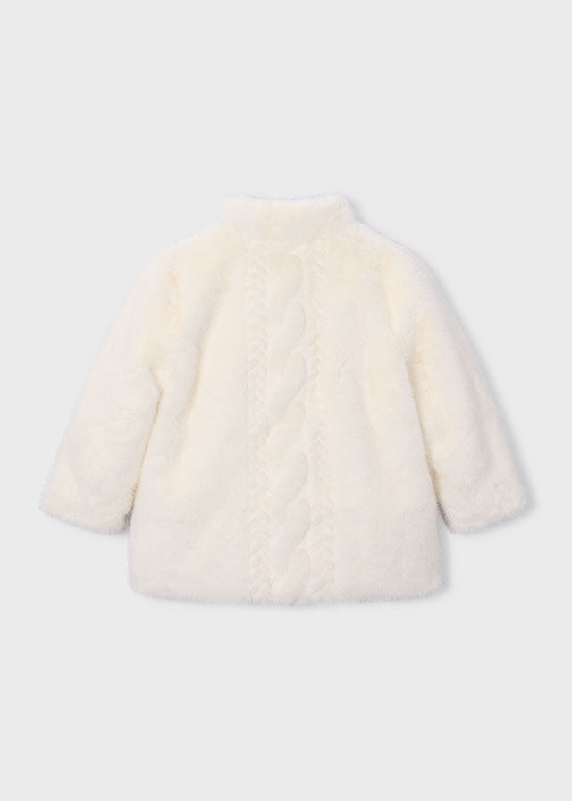 Mayoral 4415 Beige Faux Fur Coat AW26