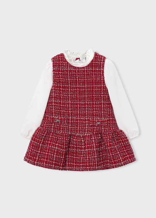 Mayoral 4929 Red Pinafore style Dress AW26 PREORDER
