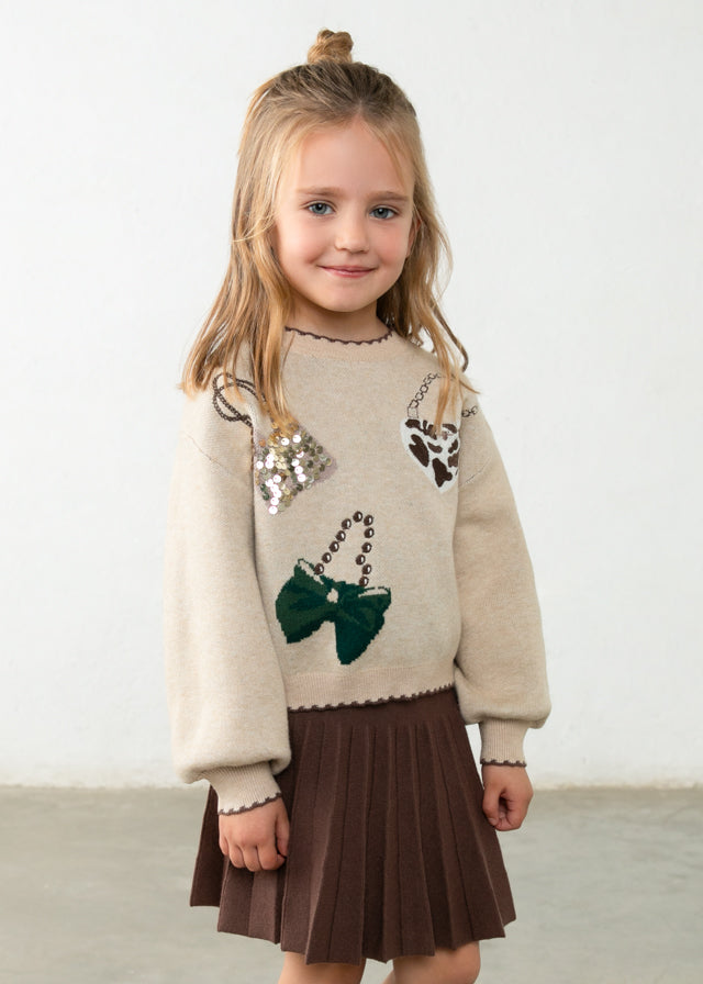 Mayoral 4933 Coffee Skirt Set AW26