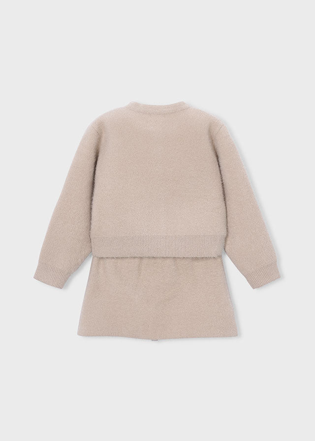 Mayoral 4935 Beige Knit skirt Set AW26