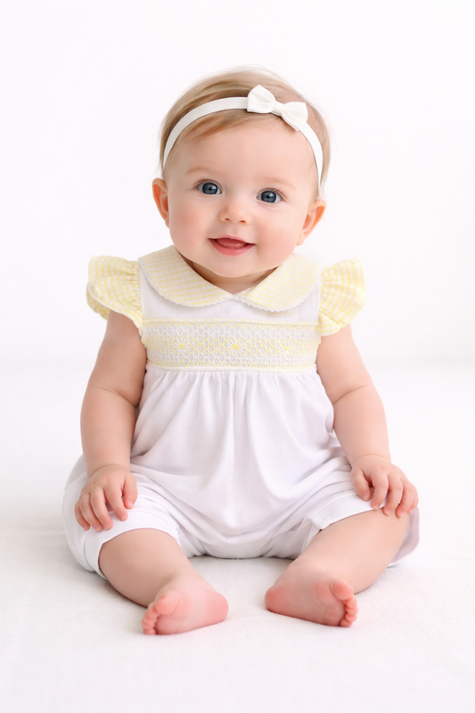 Bluesbaby BB2268 white/Lemon Romper SS26
