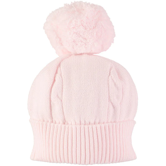 Emile et rose Fuzzy pinkBaby Bobble Hat