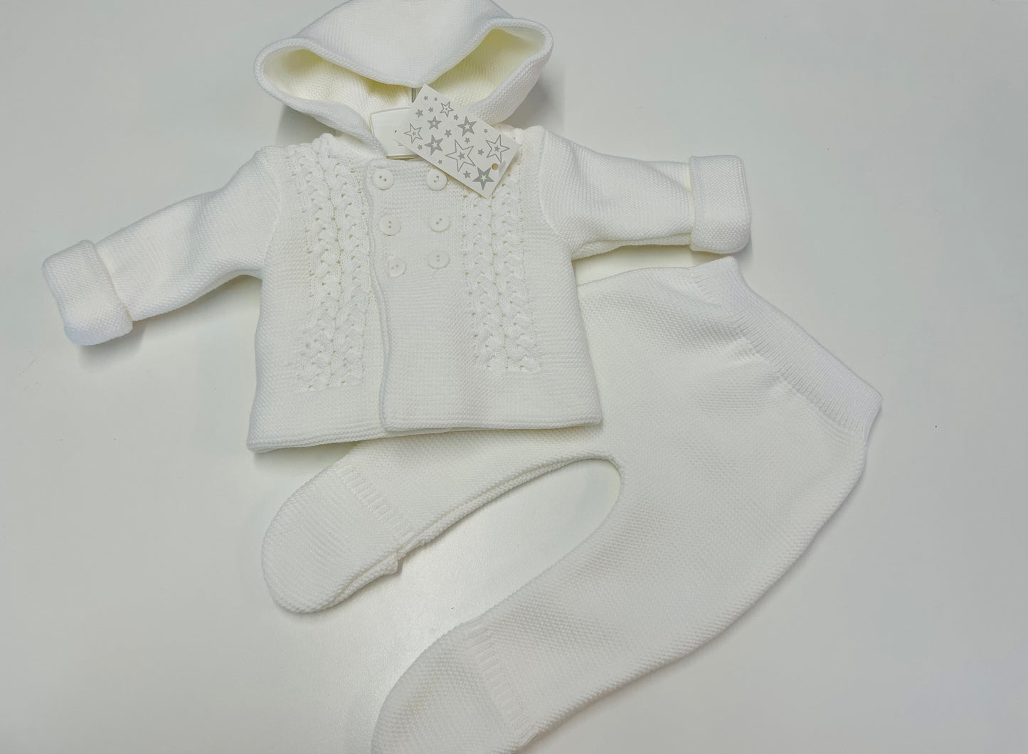 Adorable White Double Knit Pram Suit c3262