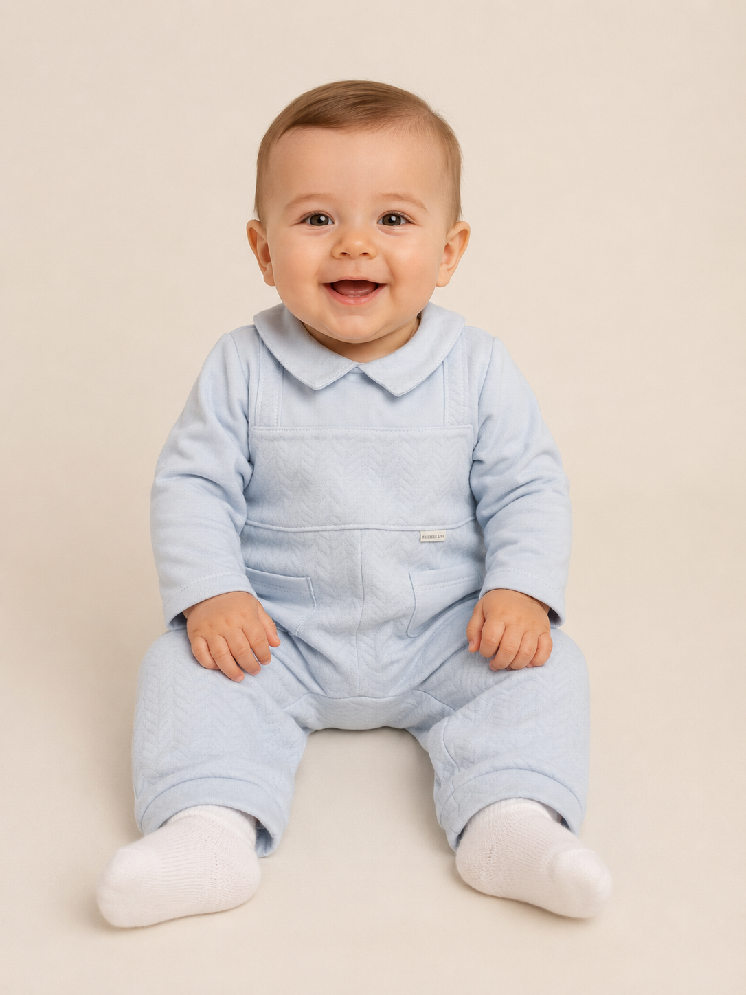Pastel & co 30-01D Blue Dungaree Romper AW26