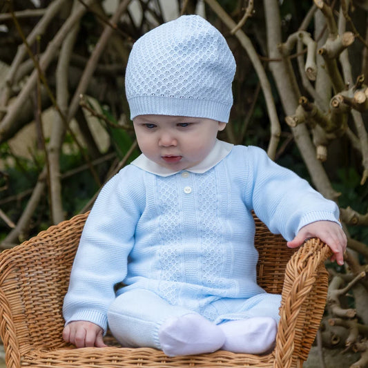 Emile Et rose 2662 Munro Boys Blue Knit All In One & Hat AW26