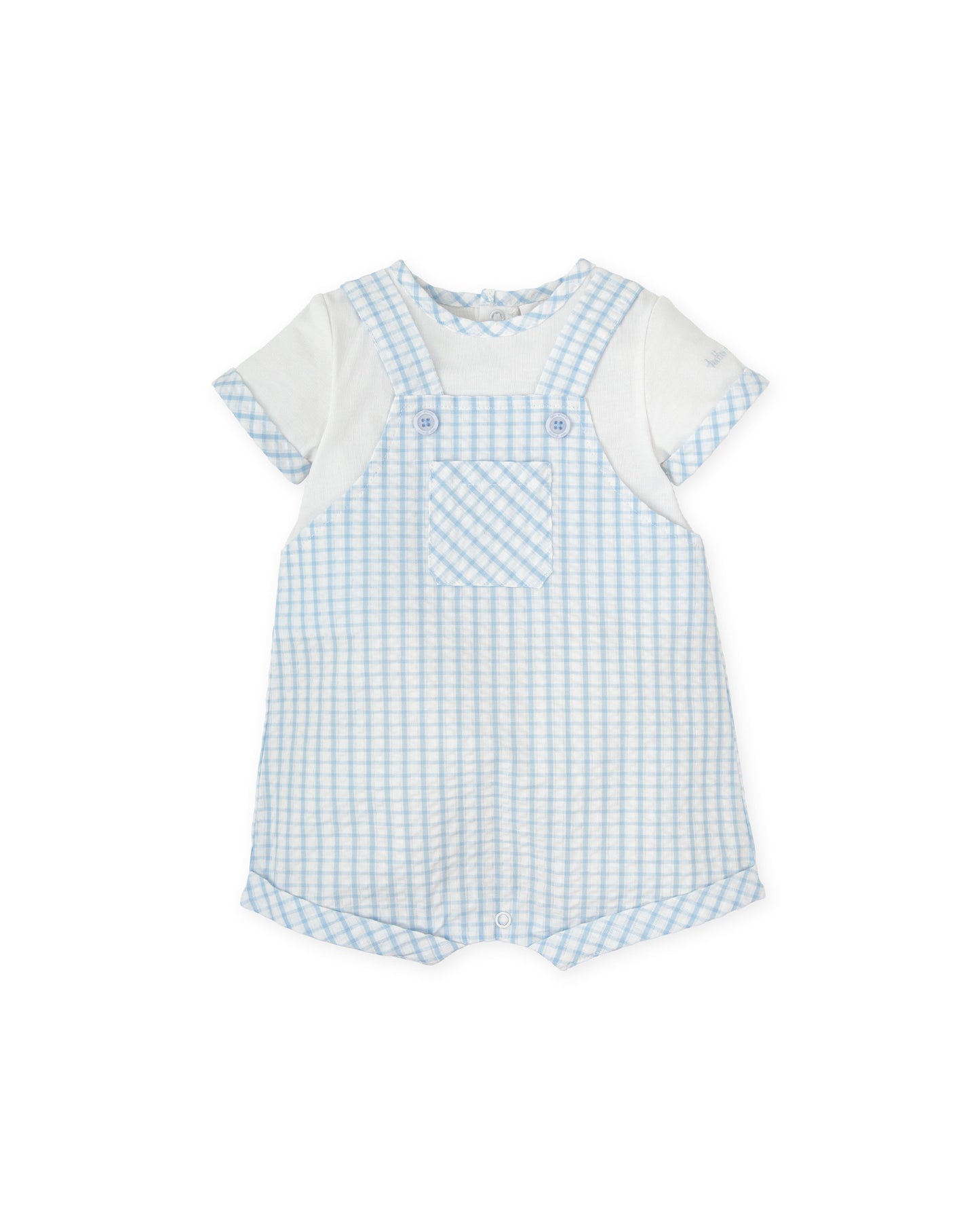 PRE ORDER Tutto piccolo 2421 Blue Gingham  romper