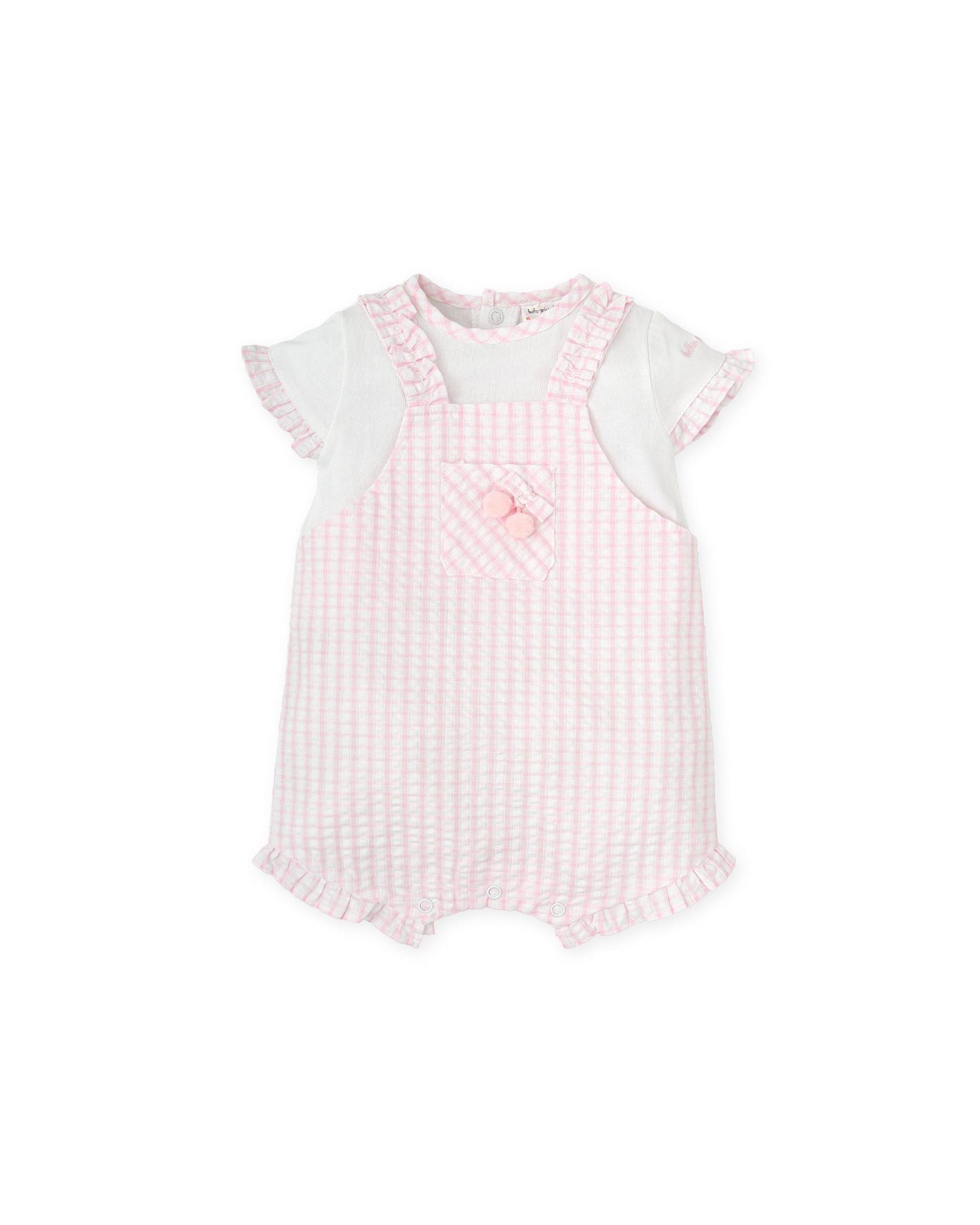 PRE ORDER Tutto piccolo 2433 Pink Gingham  romper