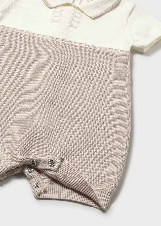 Mayoral 1603 Beige Knit Romper SS26