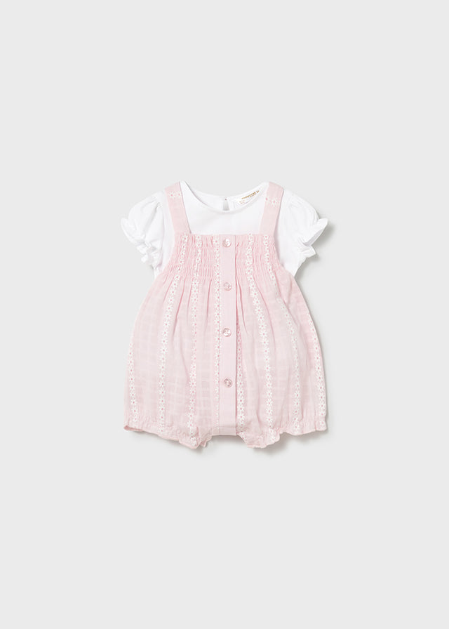 Mayoral 1638 pink Dungaree Set SS26 pre order