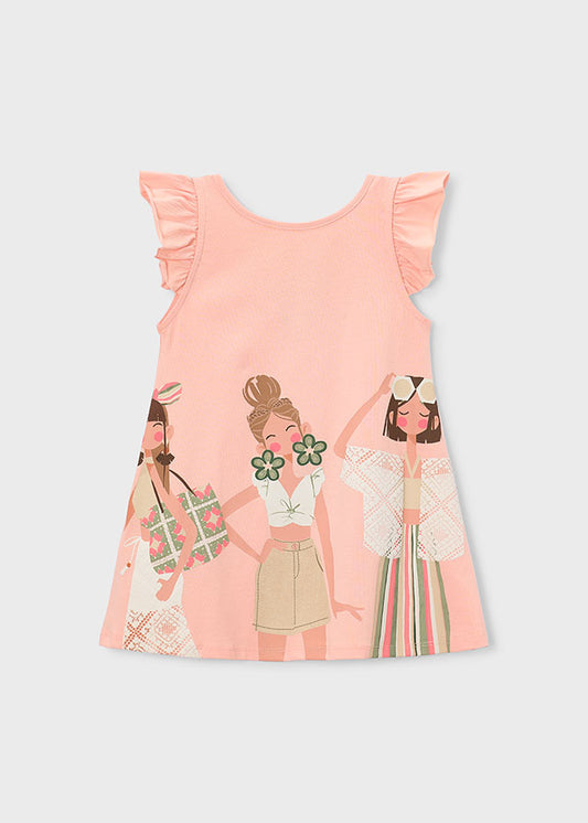 Mayoral 3934 Peach Dress SS26