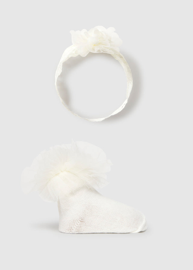 Mayoral 9055 natural headband/socks set ss26
