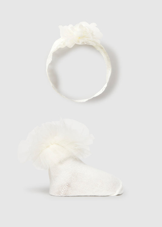 Mayoral 9055 natural headband/socks set ss26