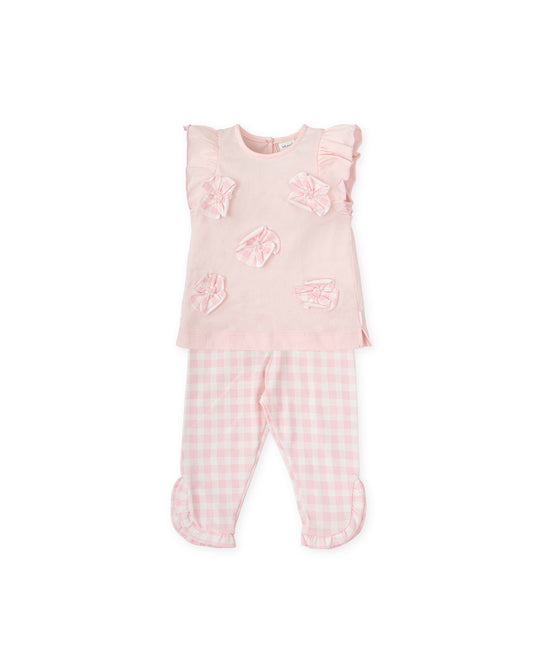 PRE ORDER Tutto piccolo 2737 Pink Checked  legging set