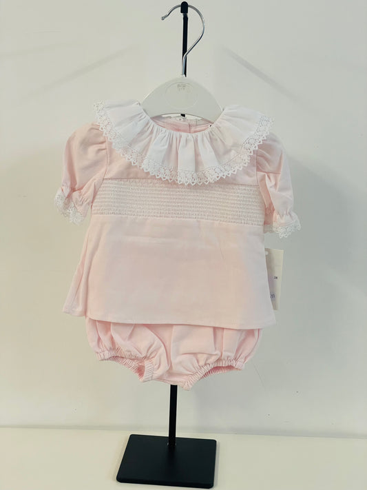 Adorable pink Smocked Jam Pants Set SG225 SS26