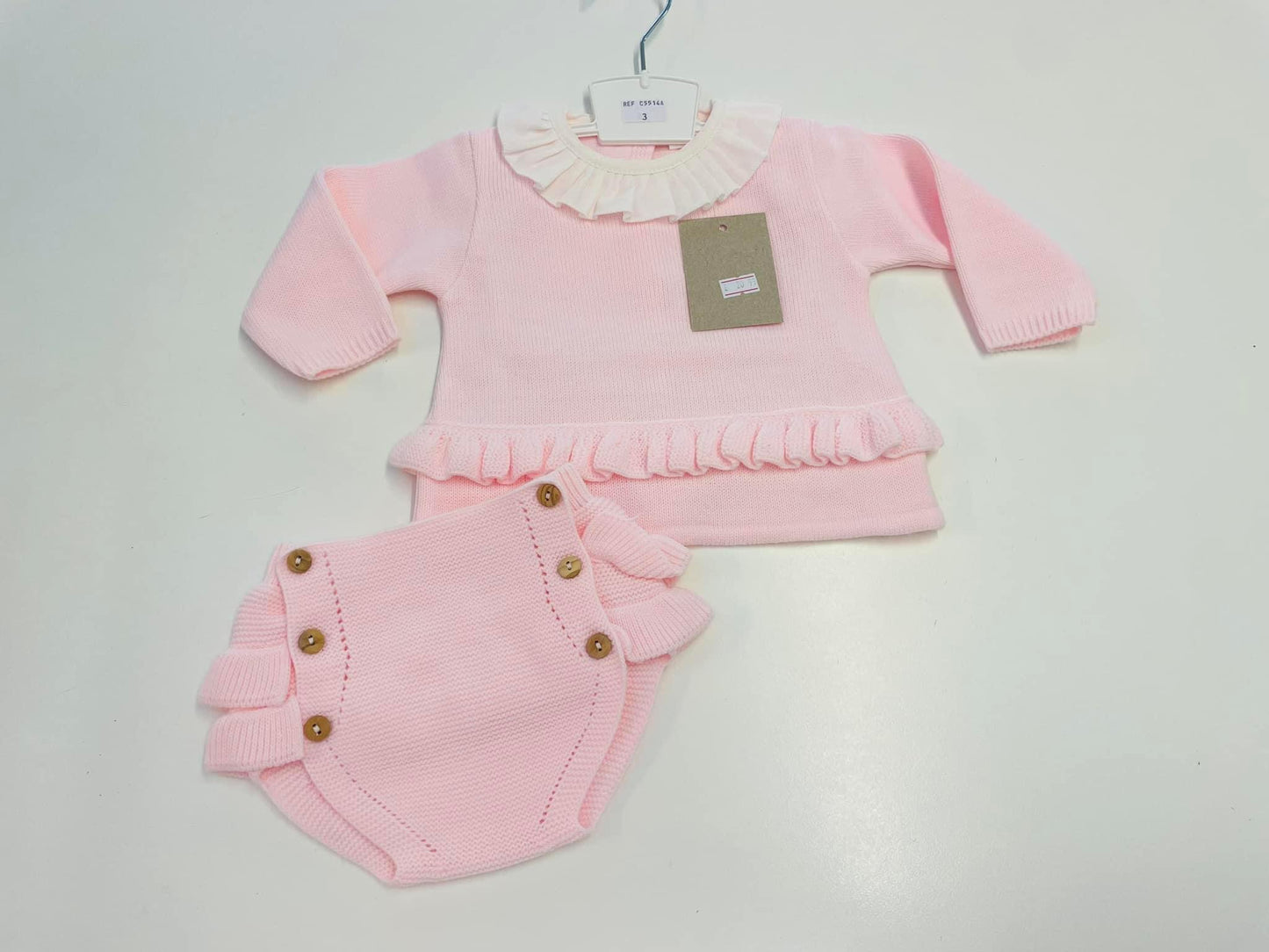 Adorable pink knit Jam Pants Set