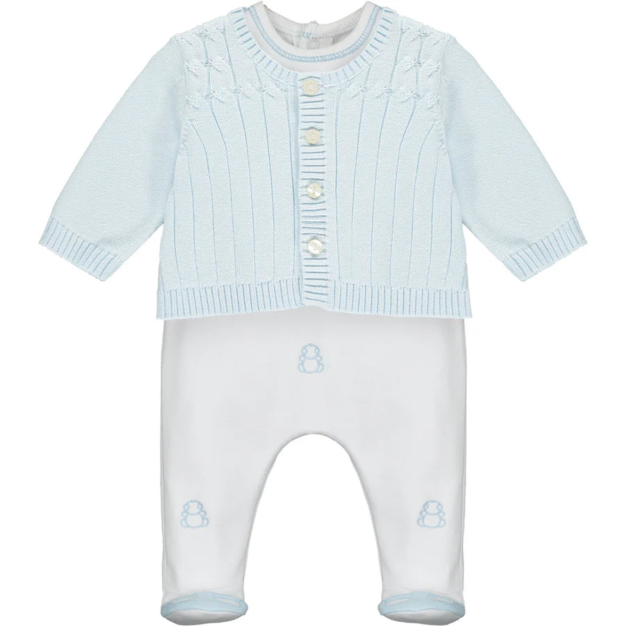 Emile Et rose 1950 Archer Boys Babygrow & Cardigan Set