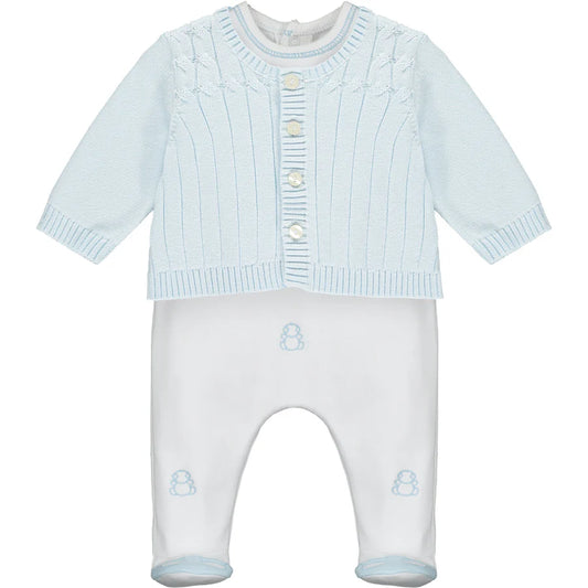 Emile Et rose 1950 Archer Boys Babygrow & Cardigan Set