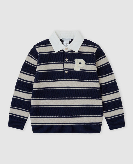 Tutto Piccolo 3605 Navy Polo Top AW26 PREORDER