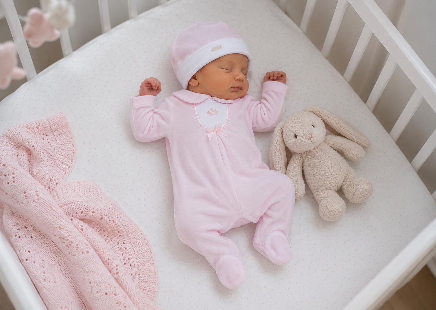 BluesBaby 3105P Pink Velour Babygrow Set AW26