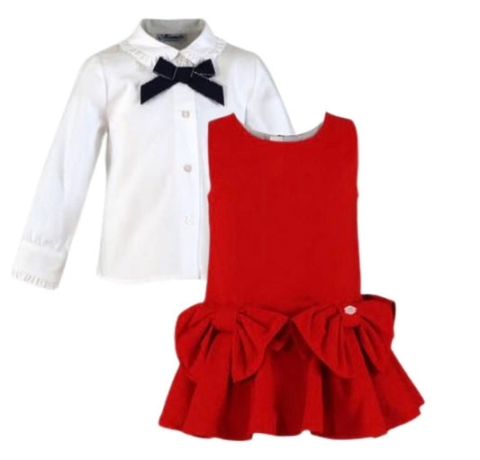 Miranda 232-2p Red Pinafore Set