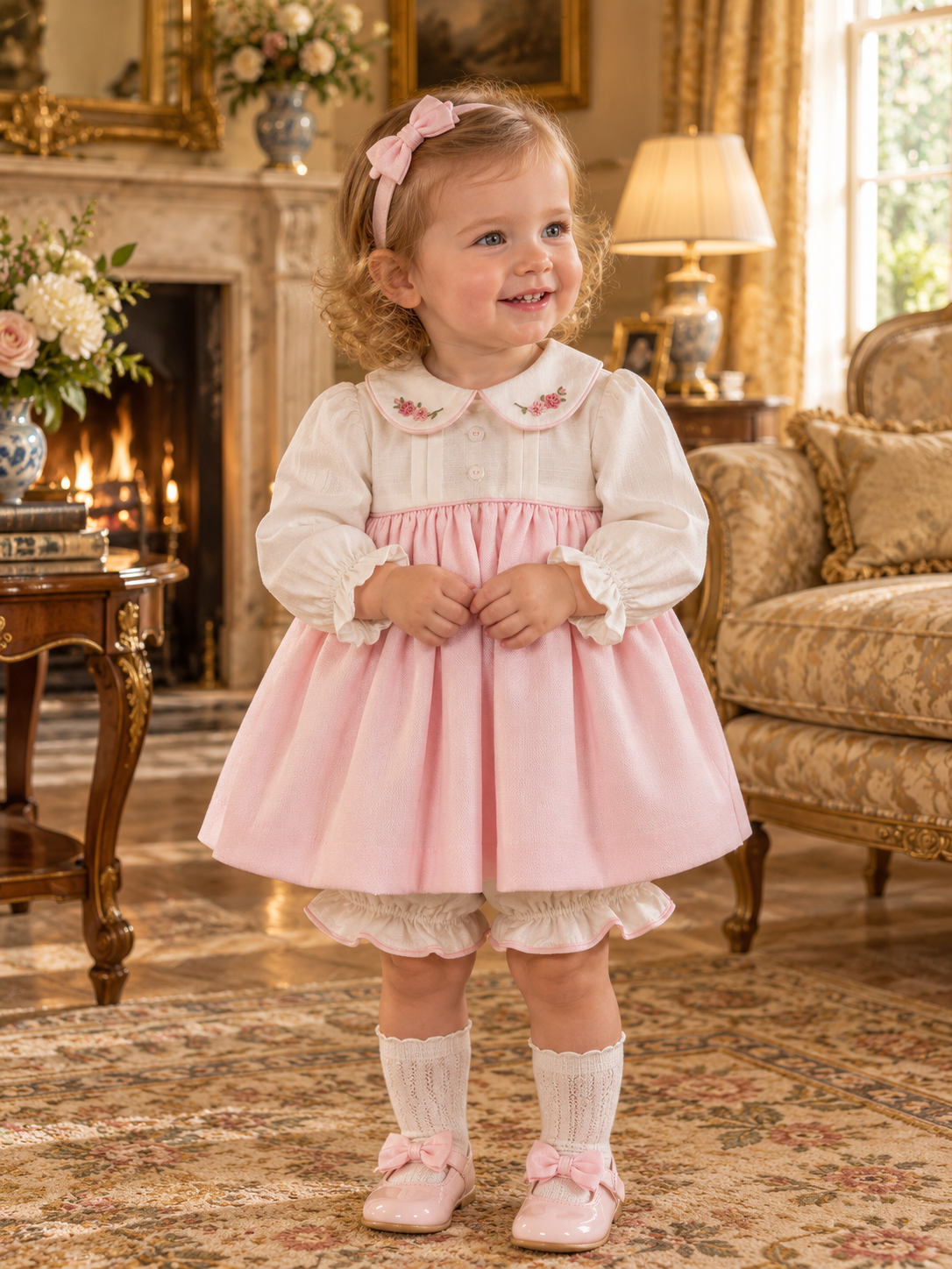 Pretty Originals BD02403 Pink/cream Dress Set AW26
