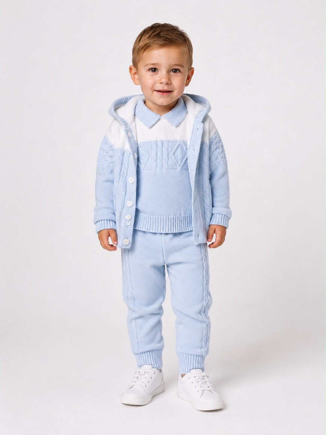 Sarah Louise 008276 2pc Blue Knit Set AW26