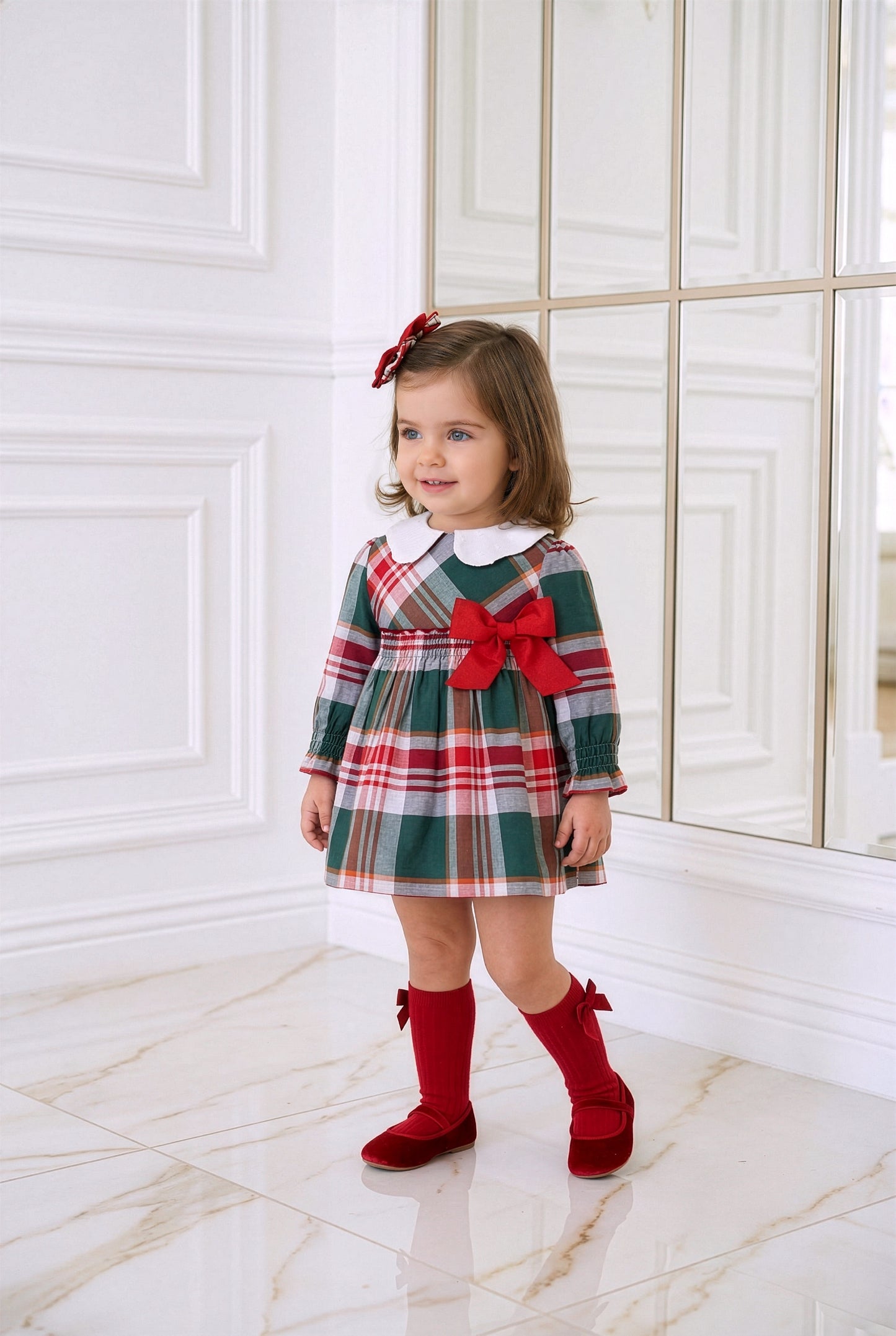 Miranda 518v Red/Green Checked Dress AW26 PREORDER