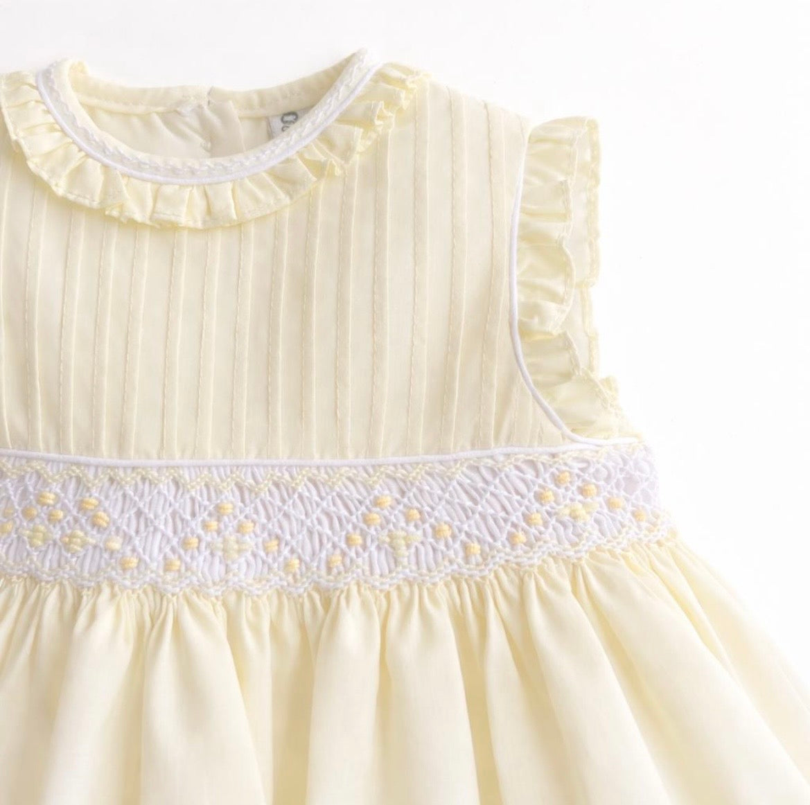 Sarah Louise 013819 Lemon Smocked Dress SS26