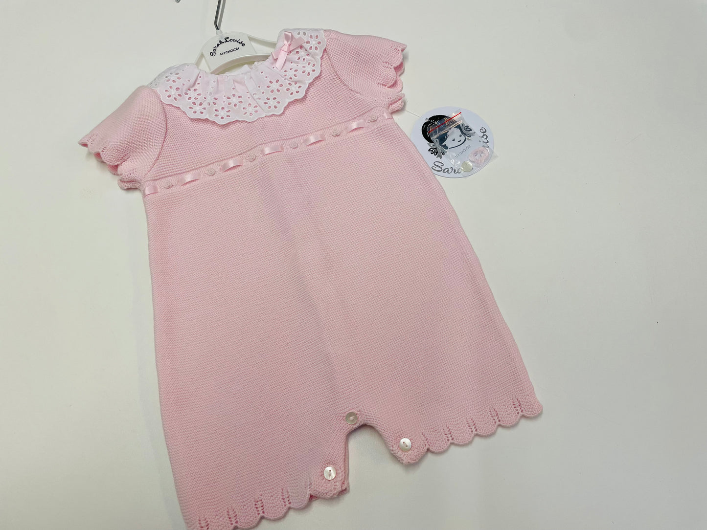 Sarah Louise 008219 pink knit romper